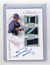 2019 Panini Flawless Baseball JUSTUS SHEFFIELD Triple Jersey Auto #d 24/25
