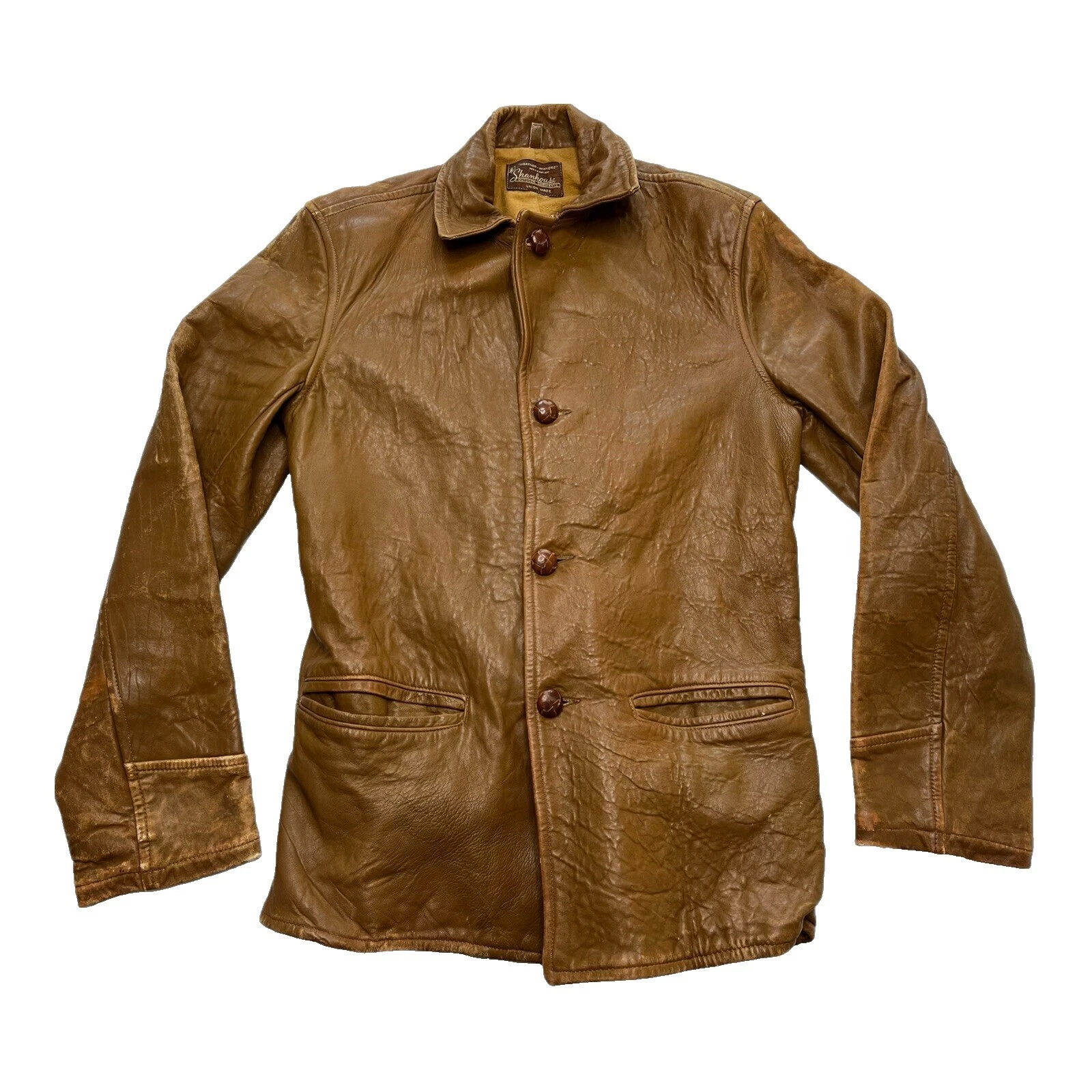 Brown 1940s Vintage Outerwear Coats & Jackets for Men
