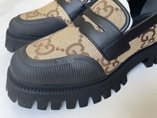 GUCCI Novo GG Jacquard Chunky Loafer 739776 Camel Mens UK 10.5, US 11 $750
