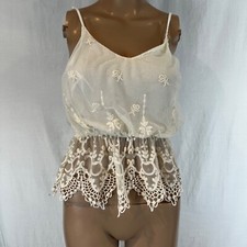 Cotton Candy Lace Camisole Small Nylon Cotton Ivory Color