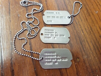 Vintage Navy Dog Tags Turner, R. D. Same Person Protestant and Catholic?