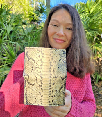 Burmese PYTHON Credit Card case SNAKE Skin Handmade MILLENNIAL Credit Card case