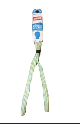 CHUMS Seersucker Eyewear Retainer Standard Frames Green Wht Help You Hang On New