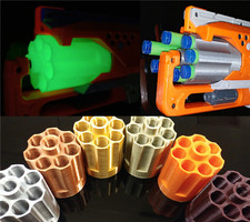 7 Round Cylinder Barrel Mod - For Nerf Zombie Strike Hammershot Blaster Revolver