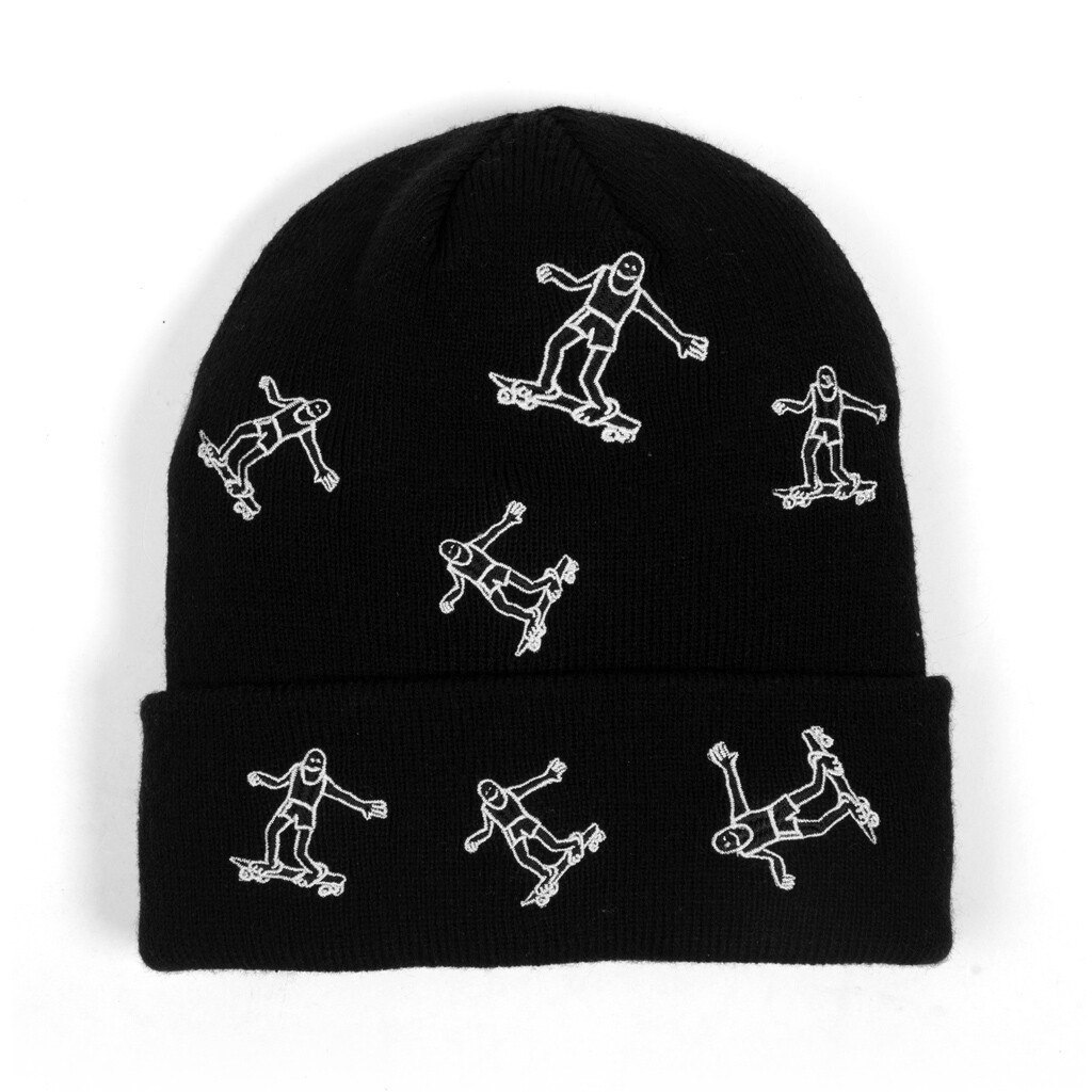 Thrasher Magazine Mark Gonzales GONZ LOGO Skateboard Beanie BLACK