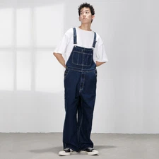 Adult Men Denim Vintage Bib and Brace Overalls Heavy Duty Dungarees Jeans Work