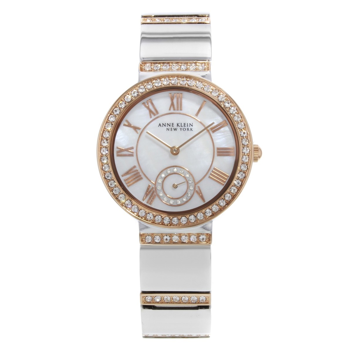 Anne Klein Silver Bracelet Watch with Rose Gold Dial Water Resistant Crystals Anne Klein Women main image 2