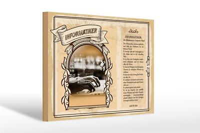 Holzschild Berufe 30x20 cm Informatiker Computer Nerd Deko Schild wooden sign