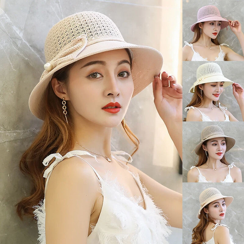 Ladies Panama Caps Sun Hats Women Hats Sun Protection Straw Hat Wide Brim  Summer