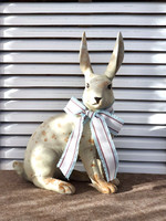 "Clayre & Eef Deko Tier Figur \"Hase Sitzend\" Groß 28X20Cm Natur Polyresin Shabby"