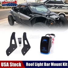 Roof 50" LED Light Bar Mount Bracket Switch Kit For Can-Am Maverick X3 Max Turbo