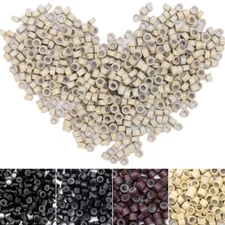 500 Micro Loop Rings Link Beads Silicone Lined 5mm 6mm for Human Hair Extensions