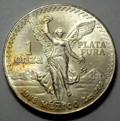 1988 UNC 1 Oz 999 Fine SILVER MEXICO Libertad Pura Plata Rare