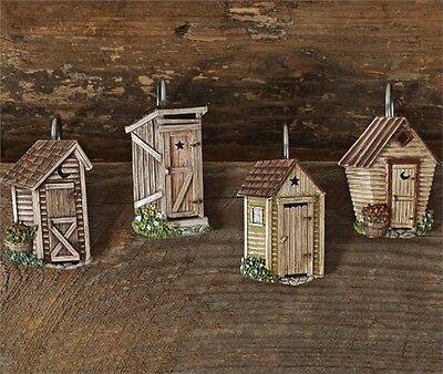 Out House Shower Curtain Hook Country, Log Cabin Shower Curtain Hooks