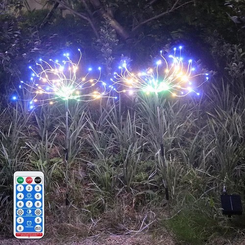 2PCS Solar Firework Lights 90 LED Decoc Multicolor Garden Outdoor Lights eBay