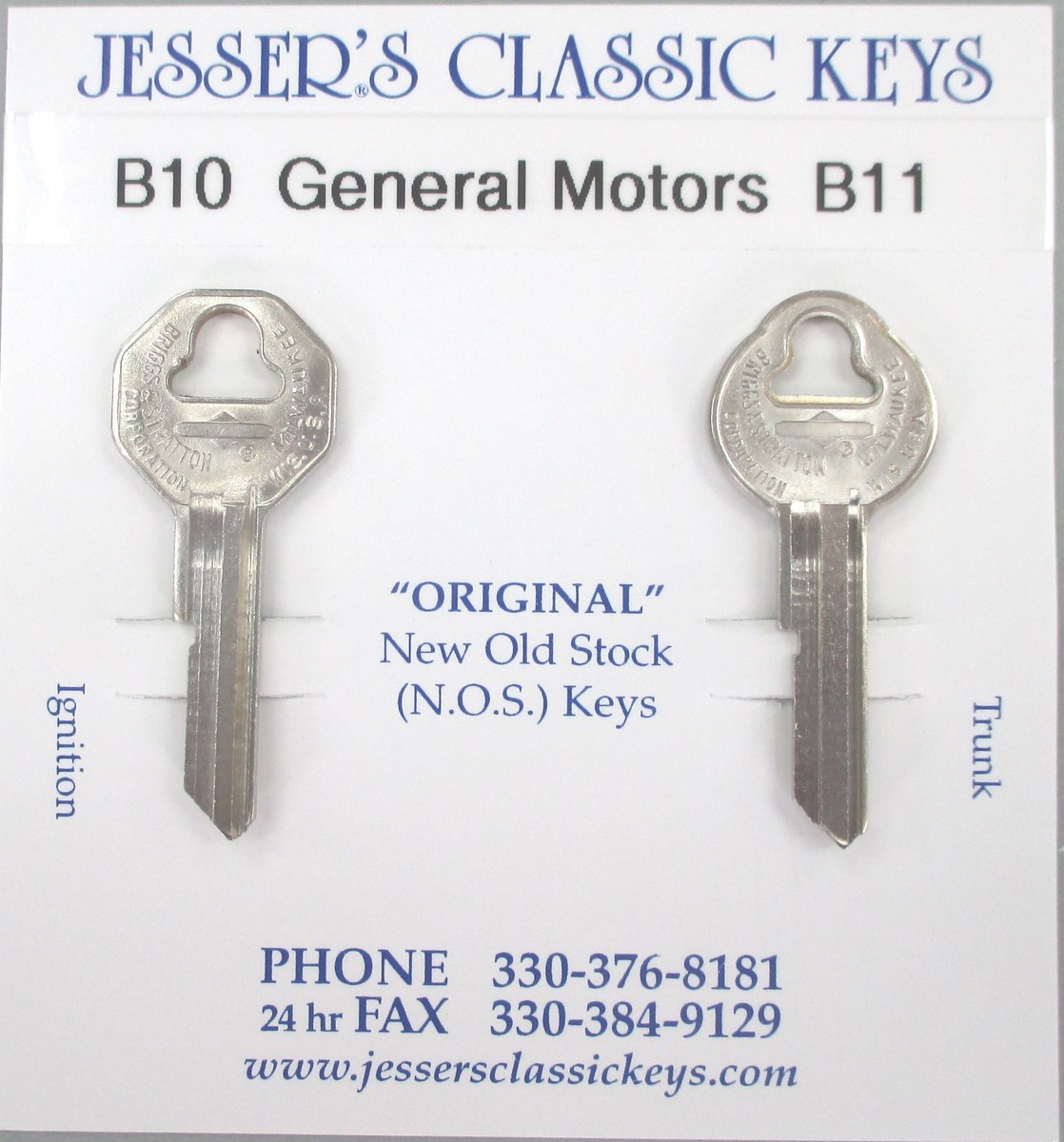 Chevrolet NOS B-10 B-11 Briggs & Stratton Original Keys Set 1936