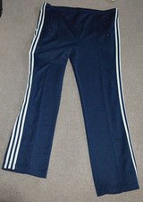 True Vtg adidas Track Warm Up Pants 1980s Navy Blue