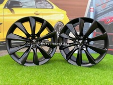 4 x 20 Inch 5x114.3 Turbine Style Black Wheels: Fits For Tesla Model 3