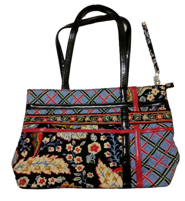 Vera Bradley VERSAILLES Crossroads Tote Shoulder Bag Patent Faux