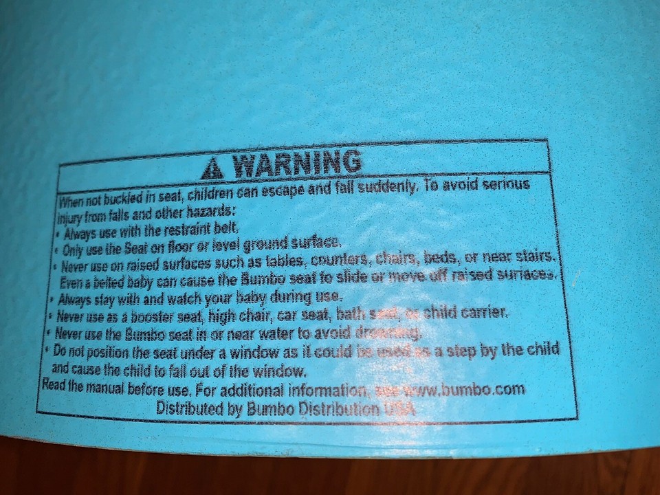 Bumbo baby floor seat with adjustable safety restraint belt turquoise