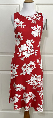 NWT Tommy Bahama size XS red white floral sleeveless sheath dress $148
