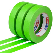 3 Rolls Premium Green Painters Tape 0.94" X 55 Yards, Automotive Masking Tape, P