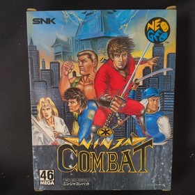 NINJA COMBAT SNK NEO GEO AES Cartridge w/ Manual, Paper Box, Working, Japan