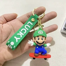 Mario Bros 3D Rubber Keychain key ring bag Backpack