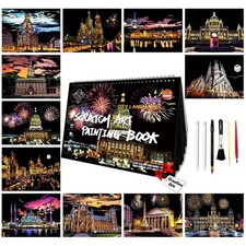 Scratch Art Book for Adults-Landmark Building Scratch Art Scratch Painting Pa...