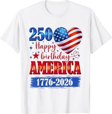 USA Hearts 1776 2026 July 4th 250th Birthday USA 250 Years T-Shirt