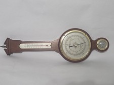 Vintage Airguide Banjo Weather Station Mahogany Brass Thermometer Barometer