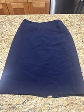 Talbots Womens Blue Skirt Lined Rear Zip Size 6 Cpix