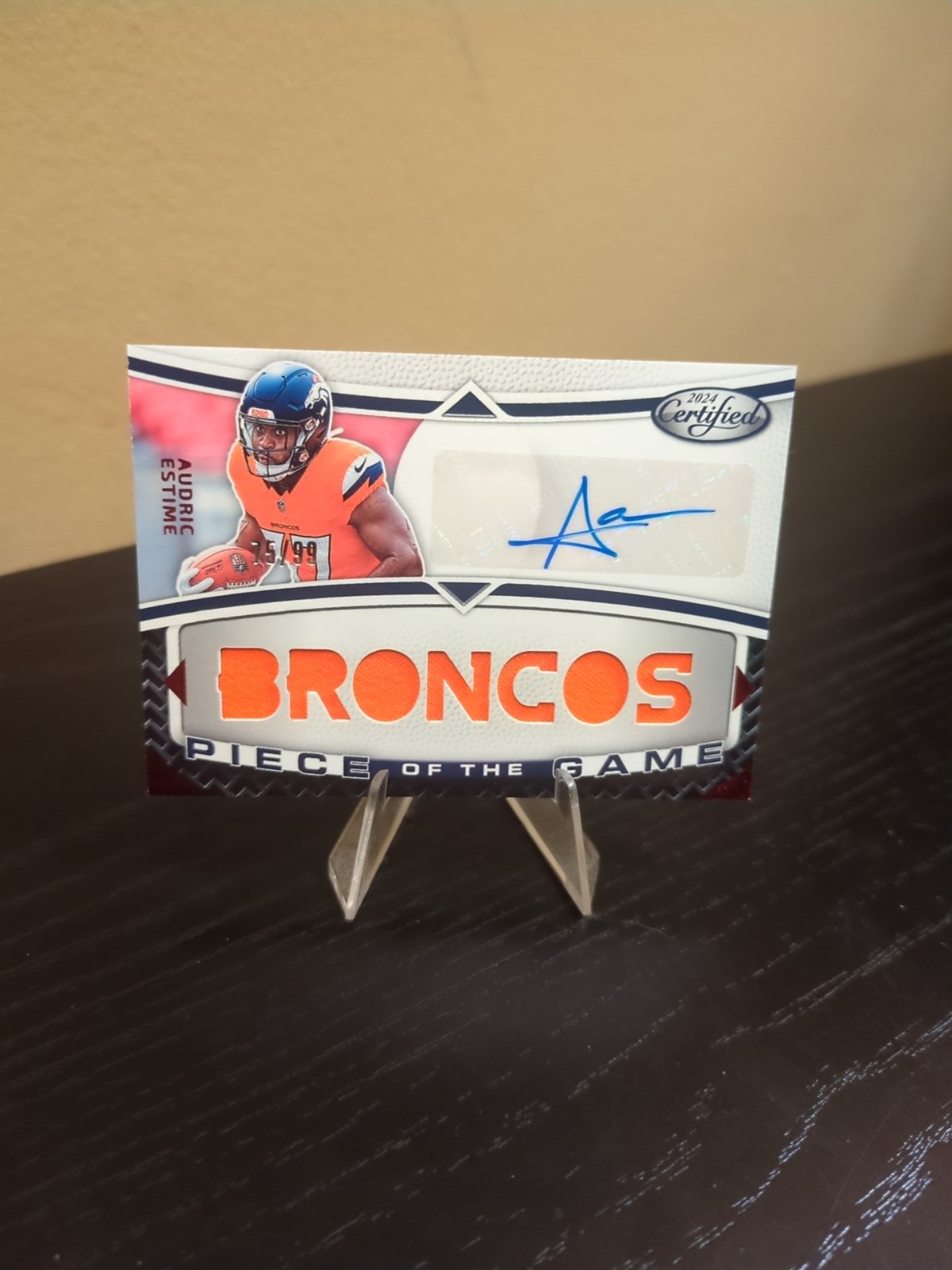 Audric Estime Panini Certified Piece of the Game Signature Relics #POTGSAE Red