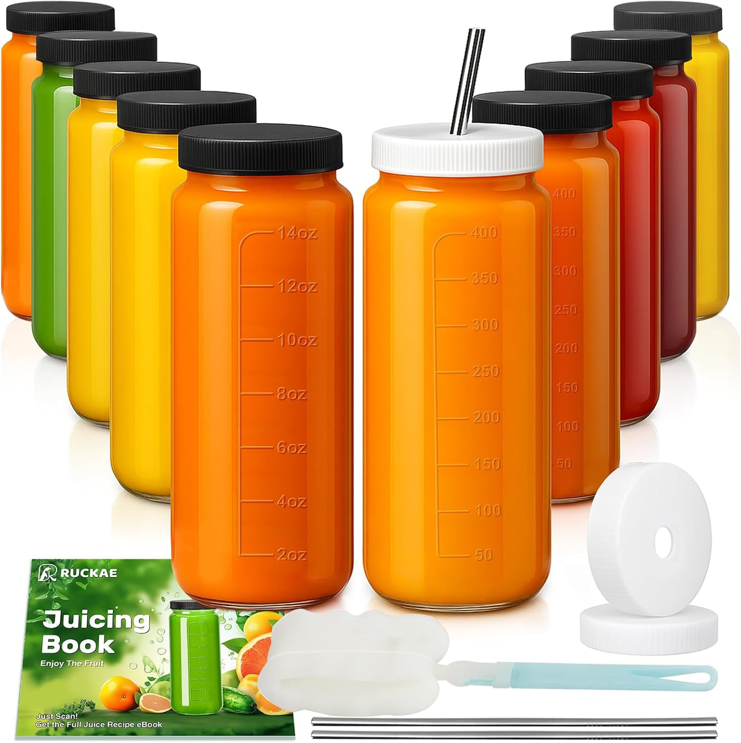 , Glass Bottles With Lids, Smoothie Cup Lids And Straw