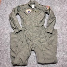 Vintage US Military 27/P Flight Suit Coveralls Mens 36R Green Civil Air Patrol