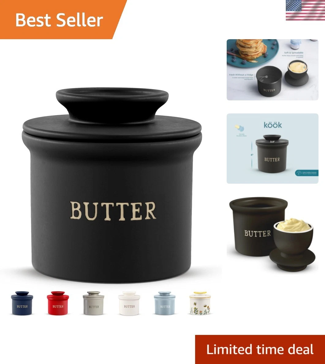 Butter Crock with Lid, Soft Spreadable Butter, Ceramic French Butter Keeper t...
Opens in a new wind