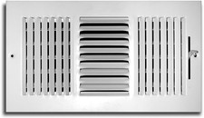 Everbilt 4" X 10" White Floor Register With 3-Way Deflection Smoothglide Damper