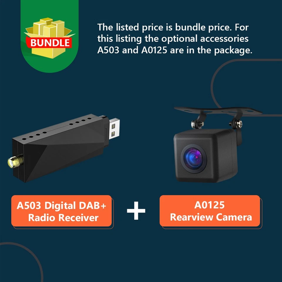 DAB+CAM+9" Android 13 GPS CarPlay Car Stereo Radio WiFi For VW Golf Jetta Passat - Image 2 of 4