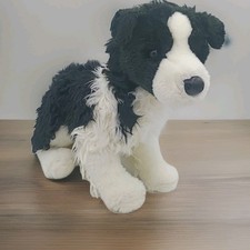 Douglas Chase Border Collie Puppy Dog Plush Stuffed Animal 15 Black White 2016