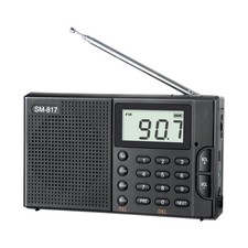 SEMIER Portable AM FM SW Bluetooth Radio with 1200mah Rechargeable Black