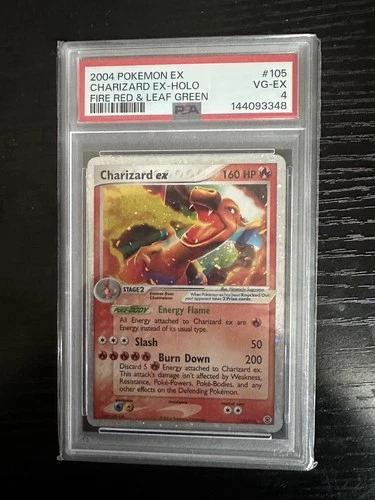Pokémon Charizard ex Holo Ultra Rare FireRed & LeafGreen 105/112 PSA 4 2004
