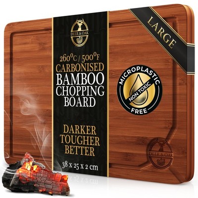Deer & Oak Large Carbonized Cutting Board 15'' x 9.8'' x 0.8'', Large, Natural 