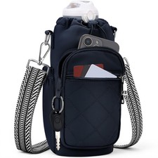 Water Bottle Carrier Bag with Strap, Water Bottle Purse with Pocket 40oz, Ins...