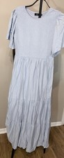 ZESICA Boho Smocked Midi Dress Floral Pink Puff Sleeve Square Neck Boho Festival