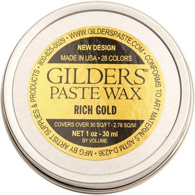 Gilders  Paste Wax, 1 ounce Tin - 30 ml Rich Gold 