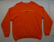 Guess Jeans Sport USA L Jeanswear Crewneck Sweatshirt VTG Orange Cotton Poly 90s