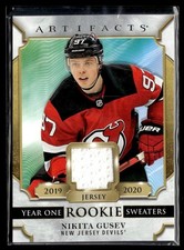 2020-21 Upper Deck Artifacts Year One Rookie Sweaters Nikita Gusev New Jersey