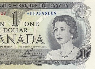 1973 BANK OF CANADA QEII $1 STAR NOTE "OG" (( GEM UNC ))