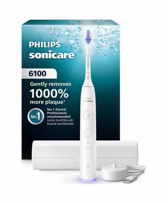 Philips Sonicare 6100 Sonic Electric Toothbrush White Pressure Sensor