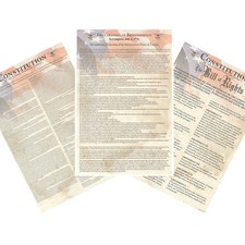 U.S. Constitution, Bill of Rights, Declaration of Independence Poster Set   3 Pr